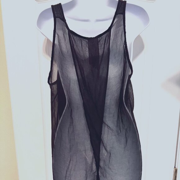 Moon Collection Los Angeles-Women's Black Tank Top-Skulls-Beads-Sheer open Back - Picture 11 of 11